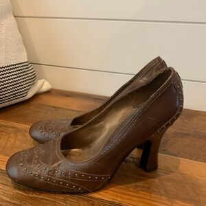 True Meaning Brown Stud Heels